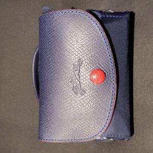 Longchamp Le Pliage Mini Backpack Blue with Red trim